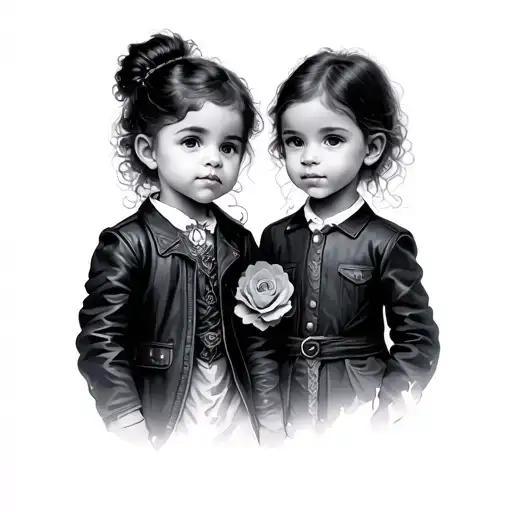 2 Girls Children 1 Boy