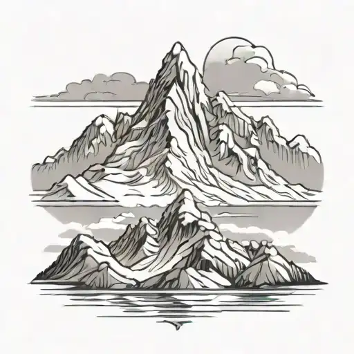 Snow Capped Mountain Range