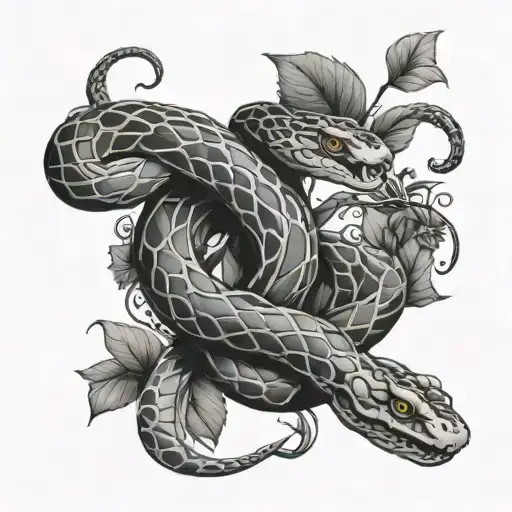 Snake And Vines Wrapped