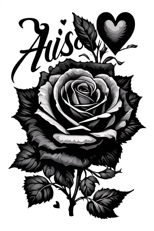 Do The Name Aisa With Hearts And Rose