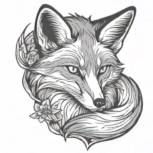 Powerful Cunning Spirit Fox Sitting