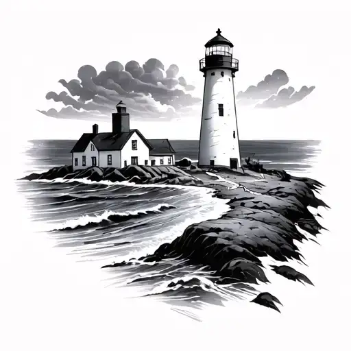 Lighthouse And A Coastline Inspired