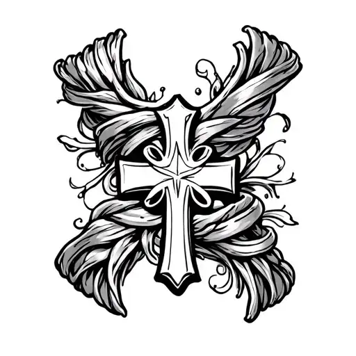 Bracelet With A Cross -Tattoo Design For Forearm