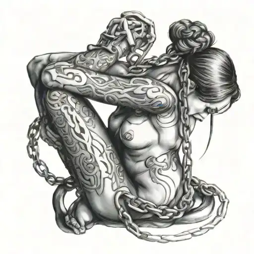 Female Submissive Slave Chained