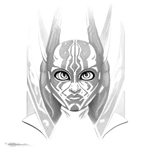 Portrait Of Ahsoka Tano In The Style Of The Clone Wars Season 7