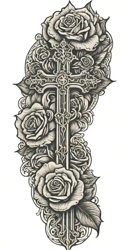 Cross With Roses