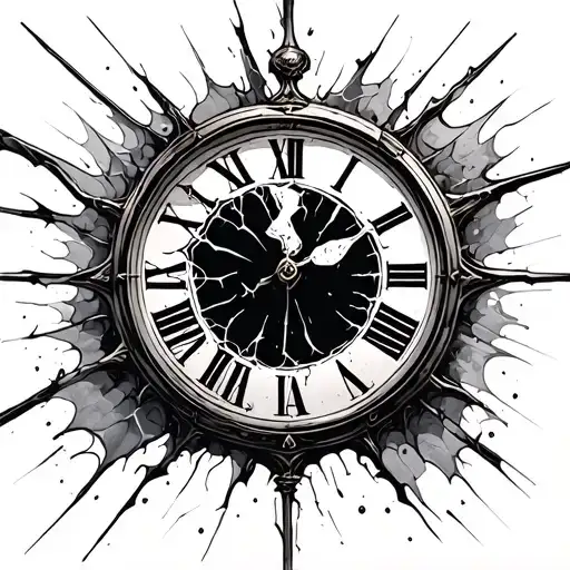 Broken Clock Hour Glass