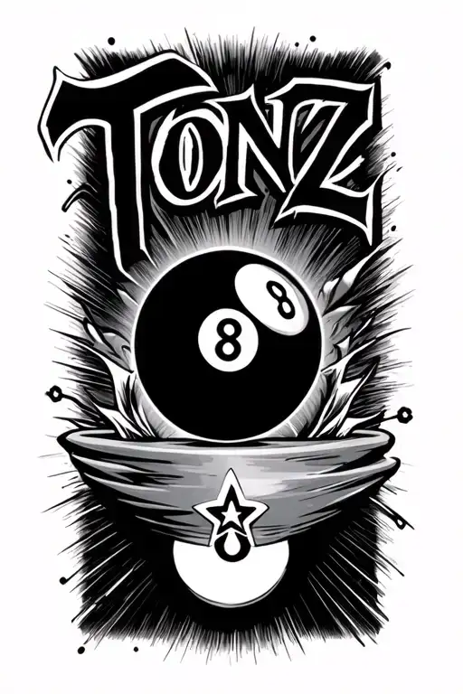 The Word 'Tonz' And A Star And 8 Ball