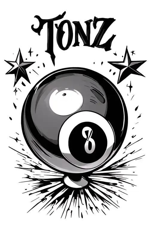 The Word 'Tonz' And A Star And 8 Ball