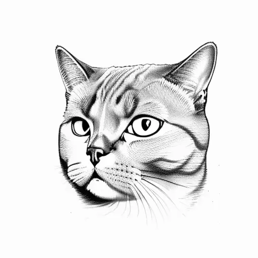 British Shorthair Cat With A Paw Print