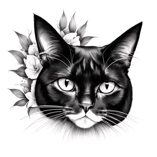 Black Cat Face With 3Rd Eye