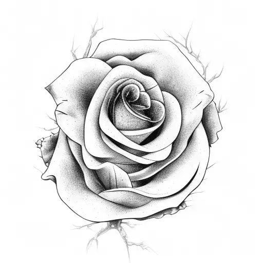 Decaying Rose With Stem