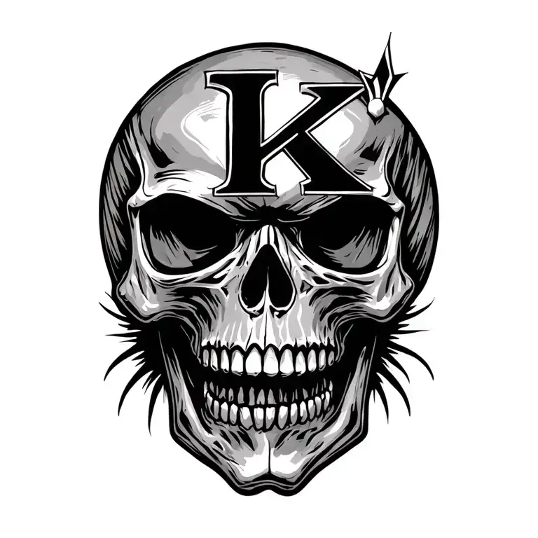 King Skull With Letter K De Paus