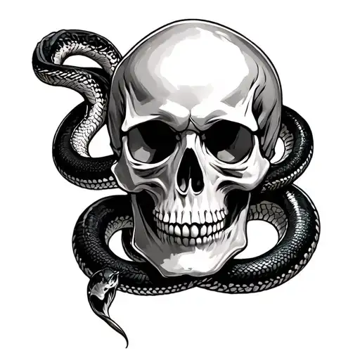 Skull With Snakes