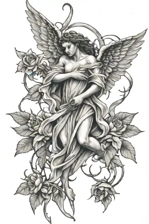 Angel Being Pulled By Thorns
