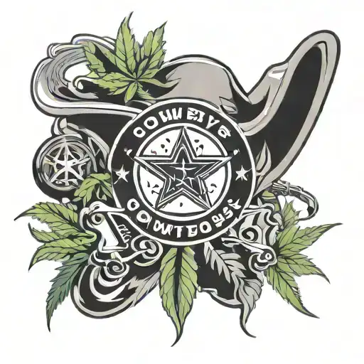 Cowboys Logo Surrounded By Weed And Music