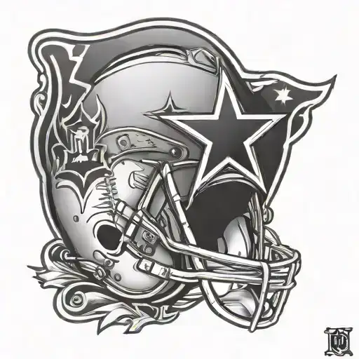 Memorial Tattoo With Cowboys Football Logo