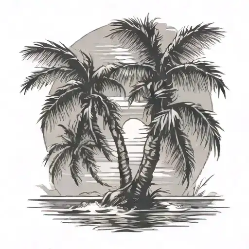 Palm Tree In A Australian Beach Scene Inside