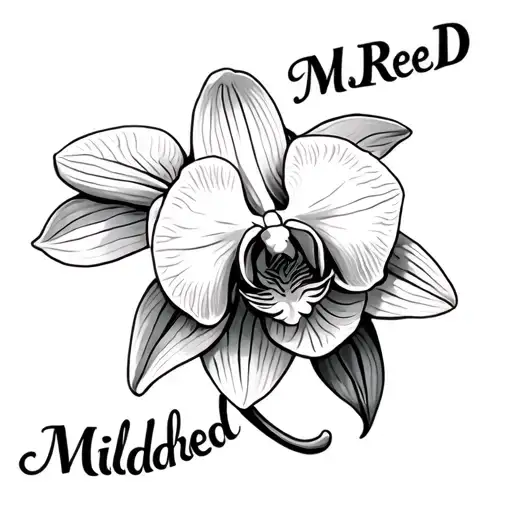 Orchid Flower Attached To The Name Mildred
