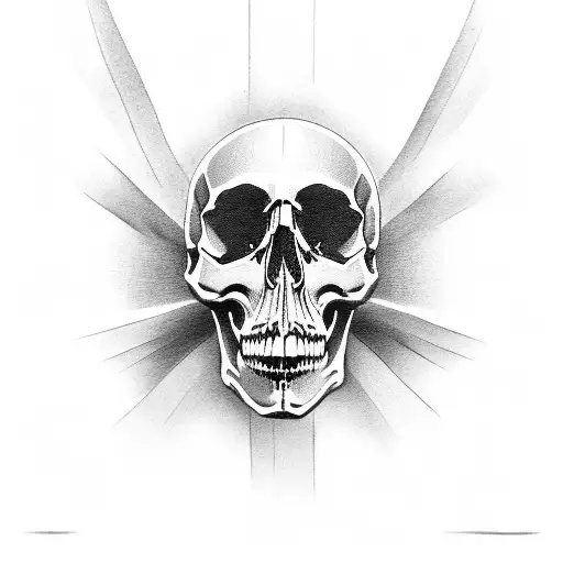 A Black-grey Tattoo Of Jesus With A Skull In The Background