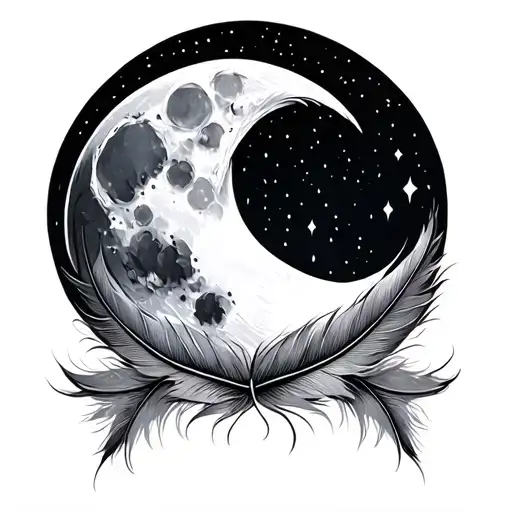 Feather And Moon