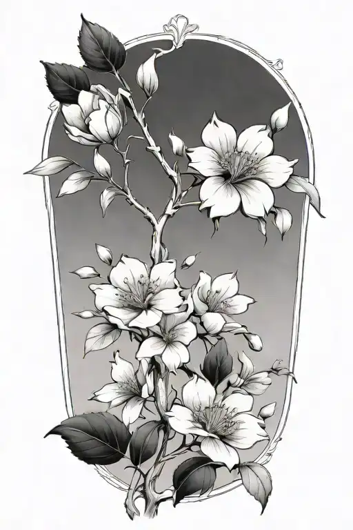 May And August Birth Flowers Growing Tree Tattoo