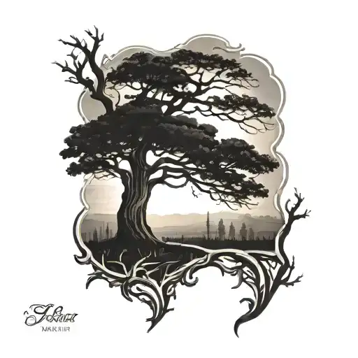 Outdoor Tree Silhouette Elbow