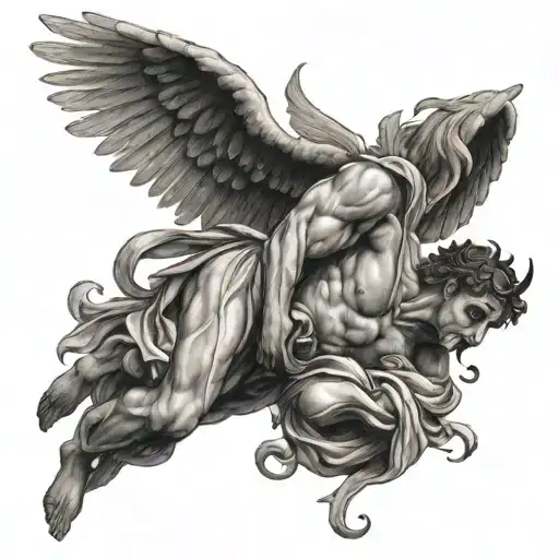 Relgious Greek God Falling Angel Half Demon