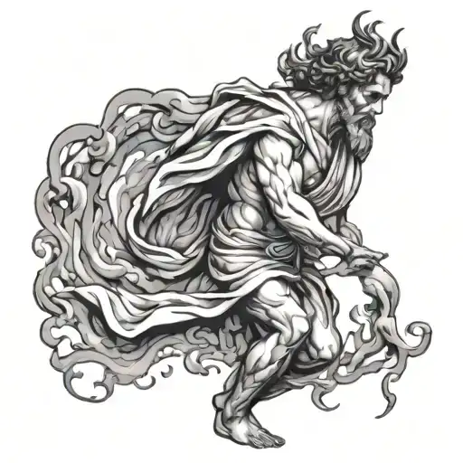 Relgious Greek God Leaving A Fire