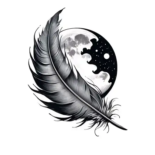 Feather And Moon