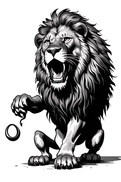 Lion Breaking Free From Cage