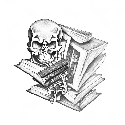 Skeleton And Books