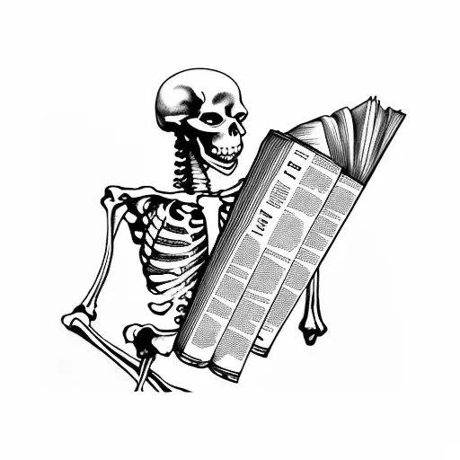 Skeleton And Books