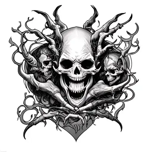 Intera Hell Sleeve Tattoo Von Demon And Skeletons