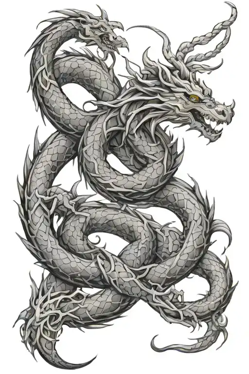 Mythical Dragon Intertwined