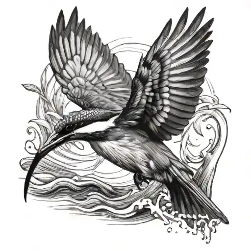 Kingfisher Diving Into The Water