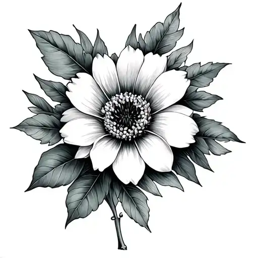 November And March Birth Flower Tattoo