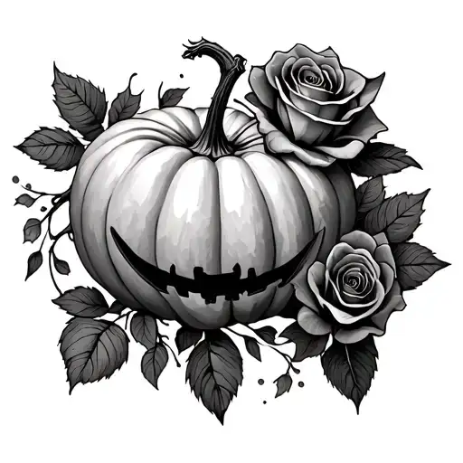 Pumpkin And Roses Intertwined Representing Your Love