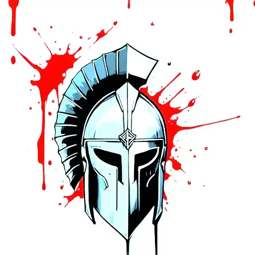Spartan Helmet With Blood