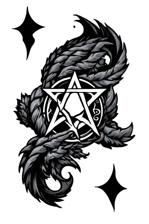 Gemini Sign In The Pentagram