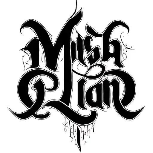 Ambigram Text From Two Words Misha And Lian Summarized In One Word