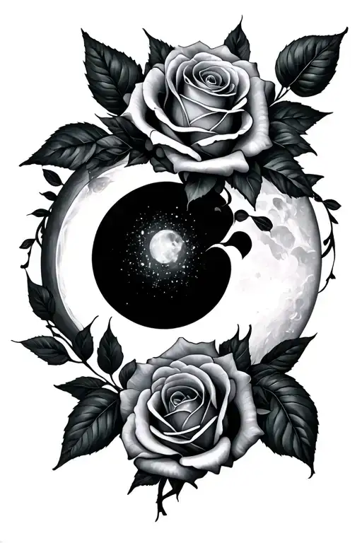 Roses And Moon