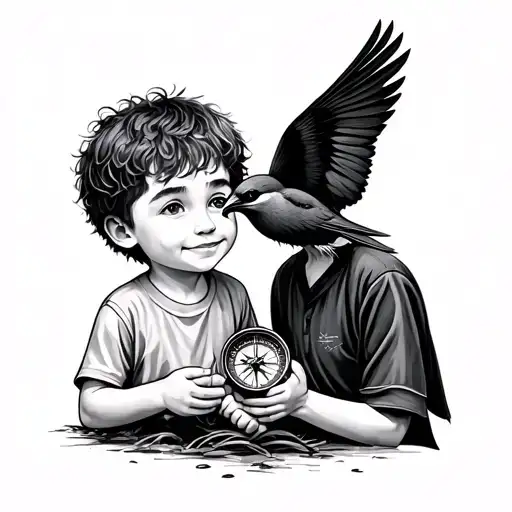 Compass Birds Child With Dad