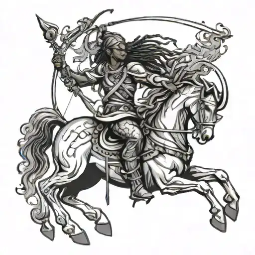 African Sagittarius Archer Riding With Locs