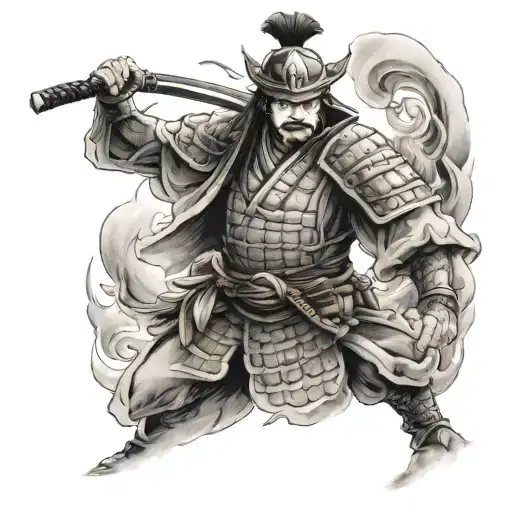 Samurai Warrior With Smoke