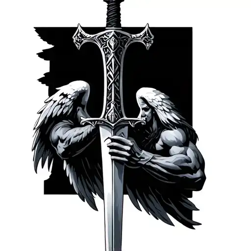 Streets Faith Muscle Angel Sword