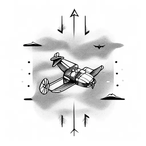 Sea Airplane Mountain Ski