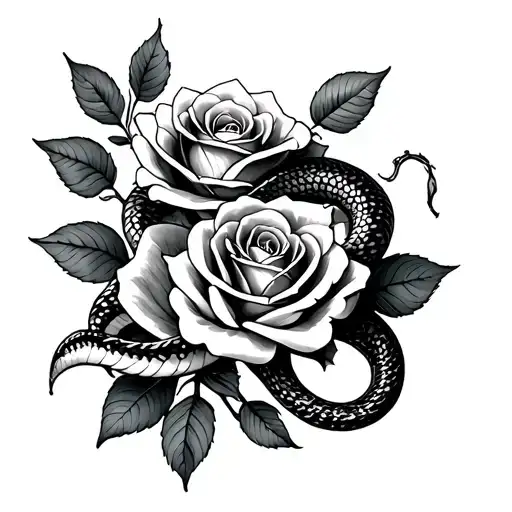 Snake And Roses