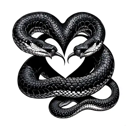 Snake And Love Heart