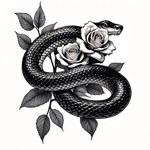 Snake And Roses